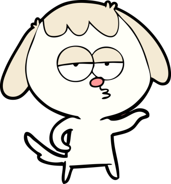 Bir insan tarafından çizilmiş, sıkılmış bir köpek.