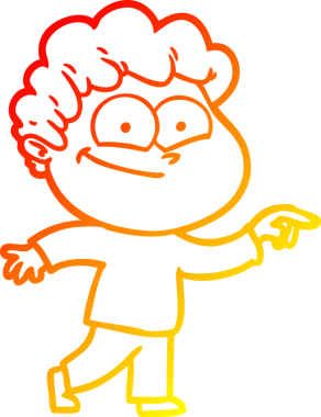 Bir insan tarafından çizilmiş mutlu bir adamın çizgi çizimi.