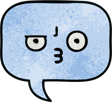 Bir insan tarafından çizilmiş bir konuşma baloncuğunun retro grunge doku karikatürü