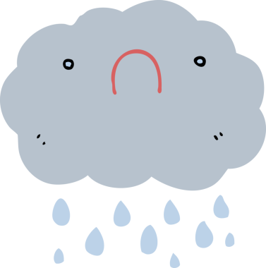 Bir insan tarafından çizilmiş sevimli karikatür bulutu