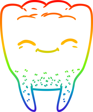 Bir insan tarafından çizilen çizgi film dişinin gradyan çizimi.