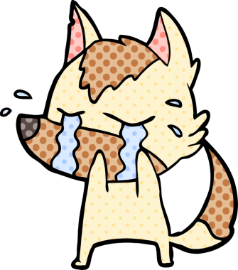 Bir insan tarafından çizilmiş ağlayan kurt çizgi filmi.