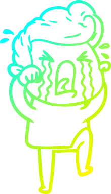 Bir insan tarafından çizilmiş ağlayan bir karikatür çizimi.