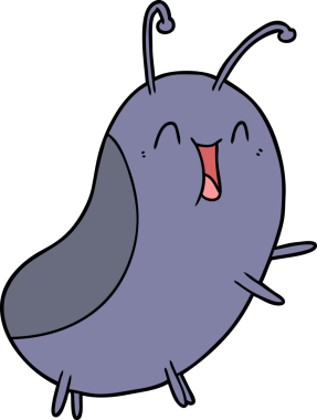 bir insan tarafından çizilmiş mutlu bir böcek.