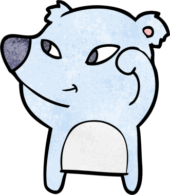 Bir insan tarafından çizilmiş sevimli çizgi film ayısı.