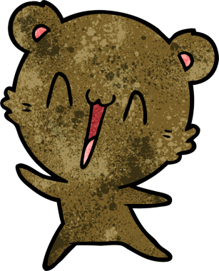 Bir insan tarafından çizilmiş mutlu ayı karikatürü