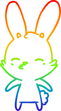 gökkuşağı gradyan çizimi bir insan tarafından çizilmiş meraklı tavşan çizgi filmi