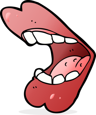 Bir insan tarafından çizilmiş çizgi film ağzı.