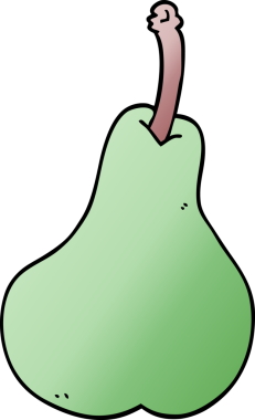 bir insan tarafından çizilmiş sağlıklı bir armut.