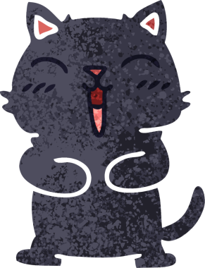 Retro illüstrasyon tarzı tuhaf çizgi film karakteri bir insan tarafından çizilmiş.