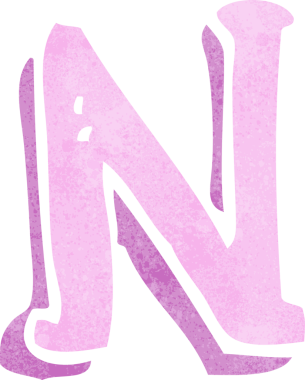 bir insan tarafından çizilmiş N harfi.