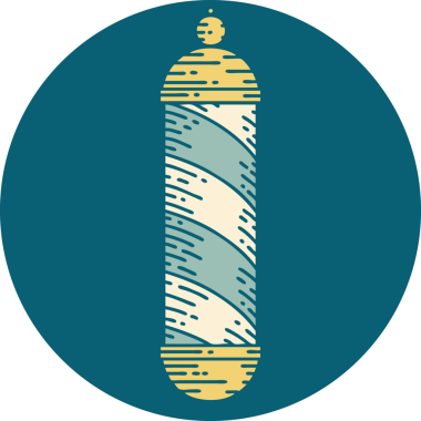 Bir insan tarafından çizilmiş bir berber direğinin sembolik dövmesi.