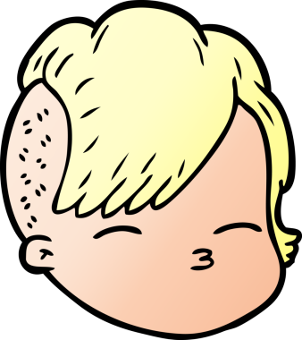 Bir insan tarafından çizilmiş bir kadın yüzü.