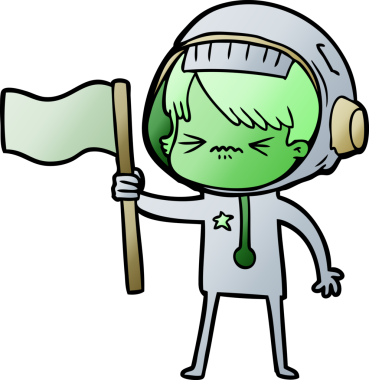 Bir insan tarafından çizilmiş astronot kadın.