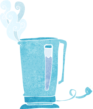 Bir insan tarafından çizilmiş bir çaydanlık.