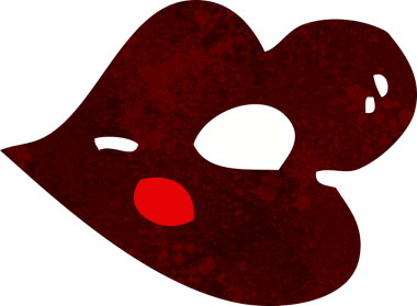 bir insan tarafından çizilmiş parlak dudaklar.