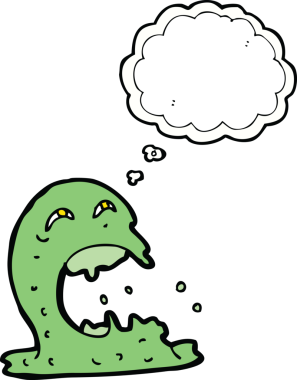 Düşünce baloncuğu bir insan tarafından çizilmiş iğrenç bir hayalet.