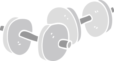 Bir insan tarafından çizilmiş düz renk çizim halterleri.