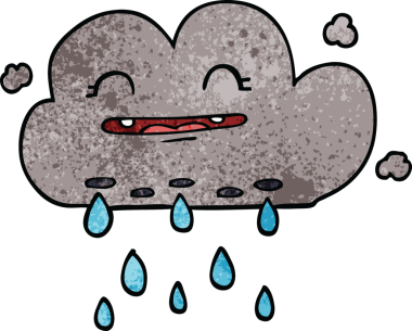 Bir insan tarafından çizilmiş karalama yağmur bulutu