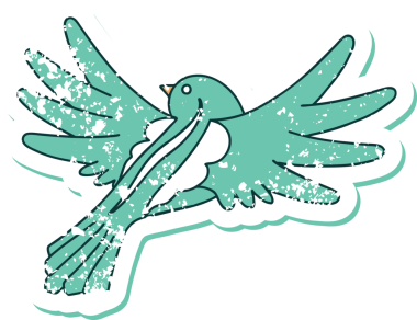 Bir insan tarafından çizilmiş uçan bir kuşun sembolik dövmesi.