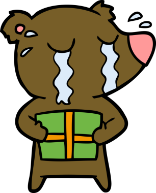 Bir insan tarafından çizilmiş, ağlayan bir ayı.