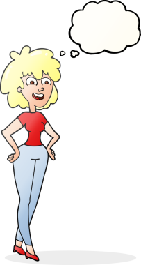 Serbest çizim düşünce balonu karikatürü bir insan tarafından çizilen kadını şaşırttı