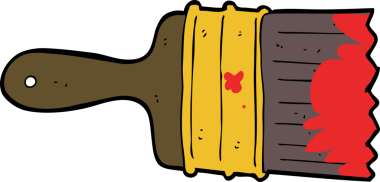 bir insan tarafından çizilmiş pis boya fırçası.