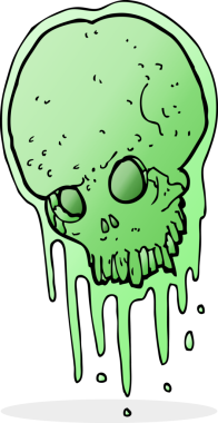 Bir insan tarafından çizilmiş sümüksü kafatası.