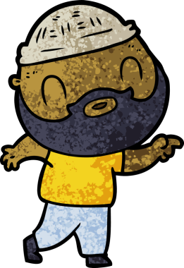 Bir insan tarafından çizilmiş sakallı bir adam.