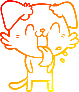 Bir insan tarafından çizilmiş çizgi film köpeğinin sıcak çizgi çizimi