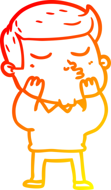 Bir insan tarafından çizilen çizgi film modelinin sıcak çizgi çizimi.