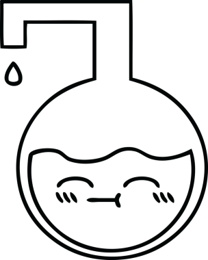 Bir insan tarafından çizilmiş bir bilim deneyinin çizgi çizimi