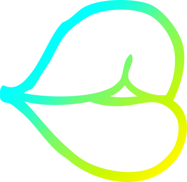 Bir insanın çizdiği mor dudakların soğuk eğimli çizgisi.