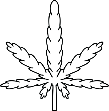 Bir insan tarafından çizilmiş tuhaf çizgi film marihuanası.