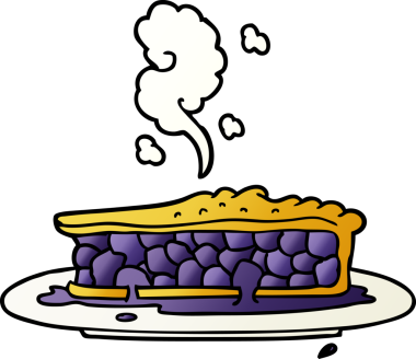 Bir insan tarafından çizilmiş yaban mersinli turta.