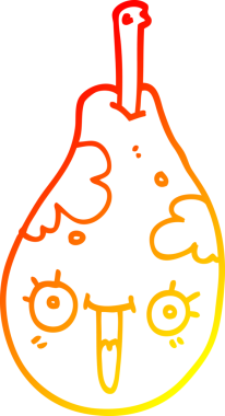 Bir insan tarafından çizilmiş taze bir armut çizgi çizimi