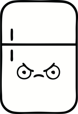 Bir insan tarafından çizilmiş buz dolabı karikatürü.