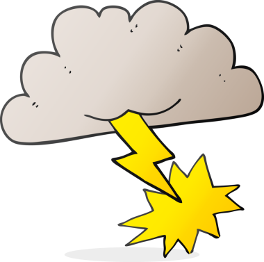 Bir insan tarafından çizilmiş serbest çizim fırtına bulutu.