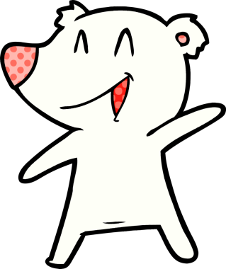 Bir insan tarafından çizilmiş kutup ayısı karikatürü