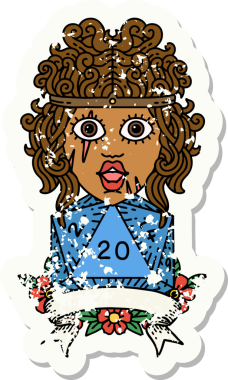 Retro Dövme Tarzı İnsan Barbarlığı Bir insan tarafından çizilmiş 20 zar ile