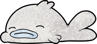 Bir insan tarafından çizilmiş şirin karikatür balığı.