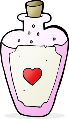 Bir insan tarafından çizilmiş aşk iksiri.