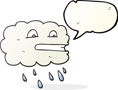 Bir insan tarafından çizilmiş serbest konuşma baloncuğu yağmur bulutu