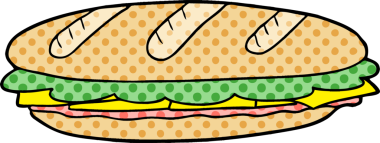 bir insan tarafından çizilmiş baget sandviç.