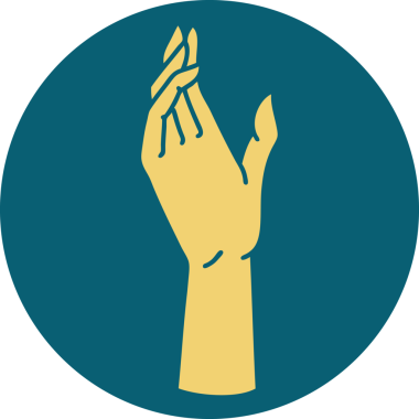 Bir insan tarafından çizilmiş bir elin ikonik dövme şekli