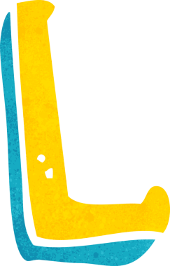 Bir insan tarafından çizilmiş L harfi.