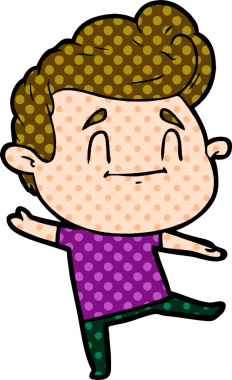 Bir insan tarafından çizilmiş mutlu çizgi film adamı.