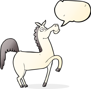 Bir insan tarafından çizilmiş komik bir çizgi film atı.