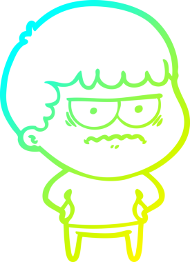 Bir insan tarafından çizilmiş bir çizgi filmin soğuk gradyan çizimi.