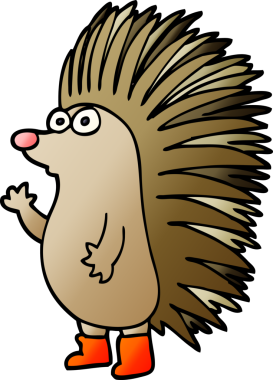 Bir insan tarafından çizilmiş çivili kirpi.